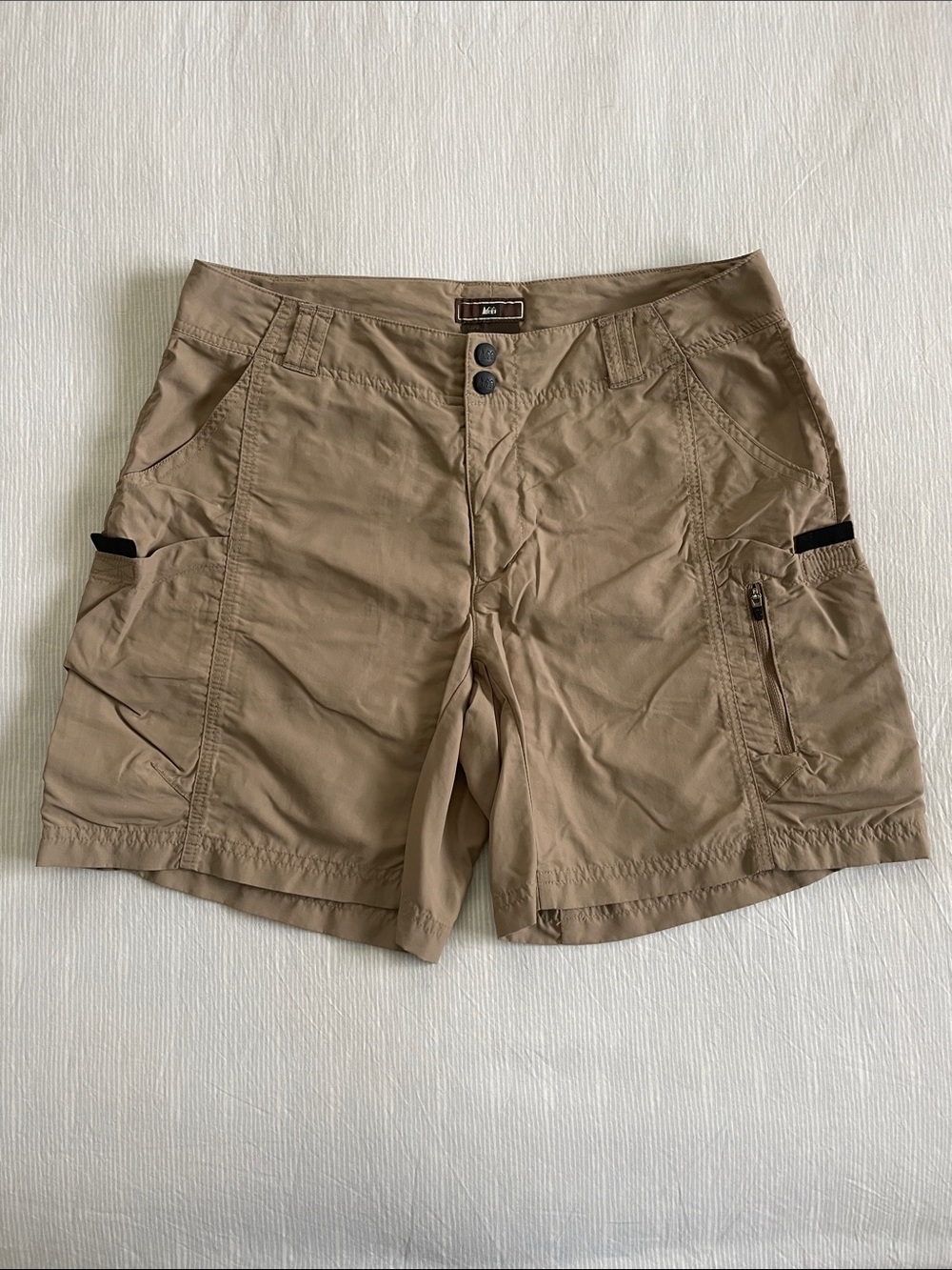 REI Khaki Cargo Shorts with Utility Pockets